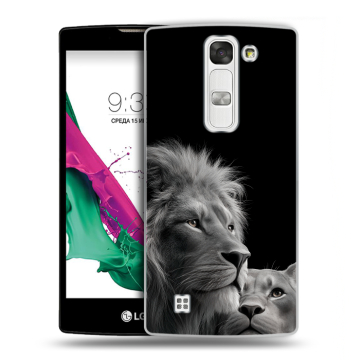 Силиконовый чехол на LG G4c с принтом Лев кошки Силиконовый чехол на LG G4c с принтом Лев кошки