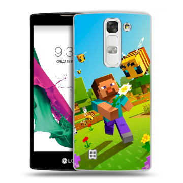 Силиконовый чехол на LG G4c с принтом Майнкрафт Minecraft