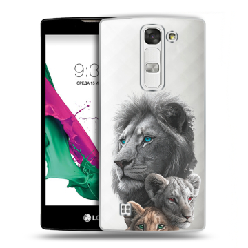 Силиконовый чехол на LG G4c с принтом Львы Силиконовый чехол на LG G4c с принтом Львы