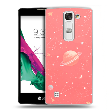 Силиконовый чехол на LG G4c с принтом Розовый космос Силиконовый чехол на LG G4c с принтом Розовый космос