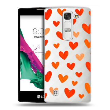 Силиконовый чехол на LG G4c с принтом Сердечки Силиконовый чехол на LG G4c с принтом Сердечки