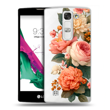 Силиконовый чехол на LG G4c с принтом цветы Силиконовый чехол на LG G4c с принтом цветы