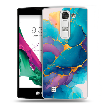Силиконовый чехол на LG G4c с принтом Мрамор блестки Силиконовый чехол на LG G4c с принтом Мрамор блестки