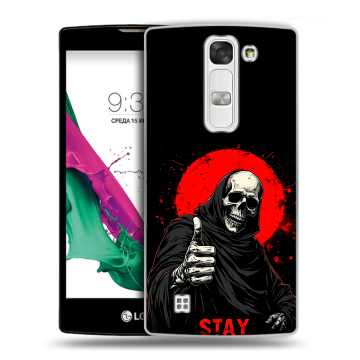 Силиконовый чехол на LG G4c с принтом смешной скелет