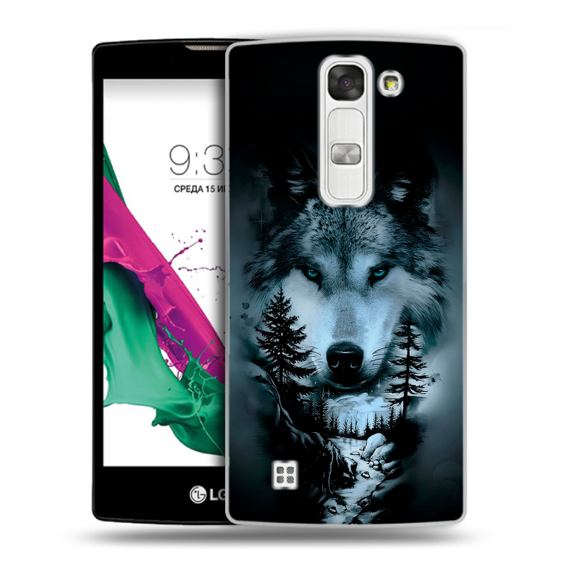 Силиконовый чехол на LG G4c с принтом Лесной волк Силиконовый чехол на LG G4c с принтом Лесной волк