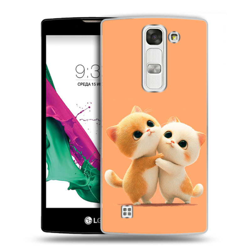 Силиконовый чехол на LG G4c с принтом Милые котики Силиконовый чехол на LG G4c с принтом Милые котики