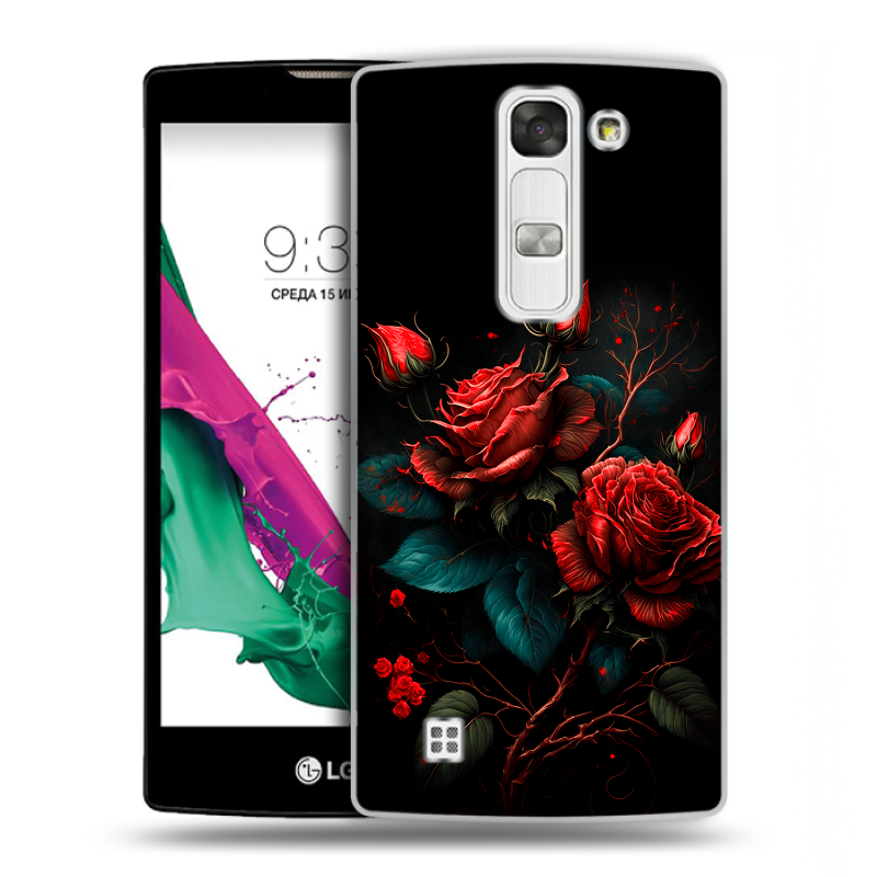 Силиконовый чехол на LG G4c с принтом Розы красные Силиконовый чехол на LG G4c с принтом Розы красные