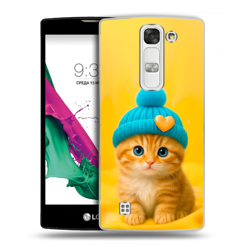 Силиконовый чехол на LG G4c с принтом Котенок в шапке Силиконовый чехол на LG G4c с принтом Котенок в шапке