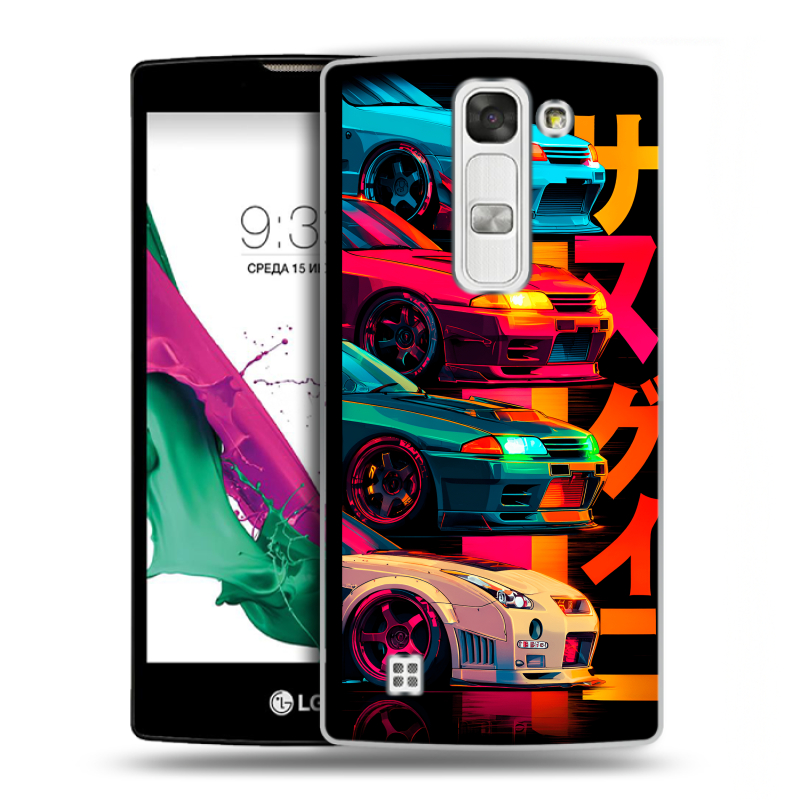 Силиконовый чехол на LG G4c с принтом Гоночные машины Силиконовый чехол на LG G4c с принтом Гоночные машины