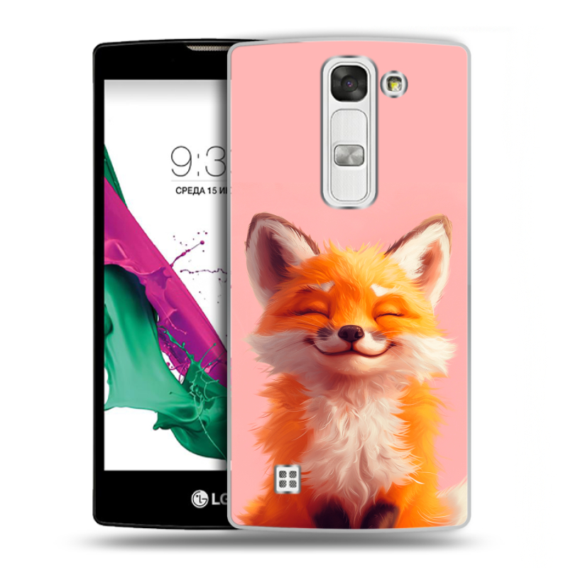 Силиконовый чехол на LG G4c с принтом милая лиса Силиконовый чехол на LG G4c с принтом милая лиса