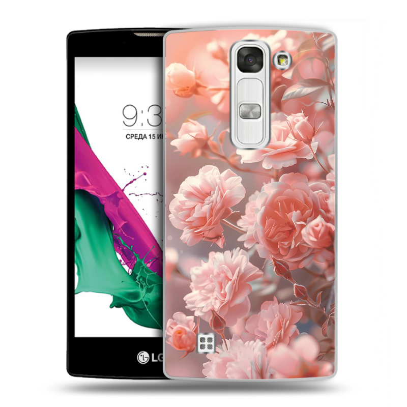 Силиконовый чехол на LG G4c с принтом Розовые розы Силиконовый чехол на LG G4c с принтом Розовые розы