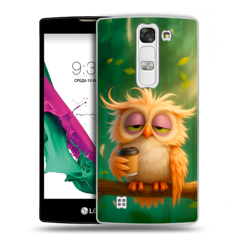 Силиконовый чехол на LG G4c с принтом сова Силиконовый чехол на LG G4c с принтом сова