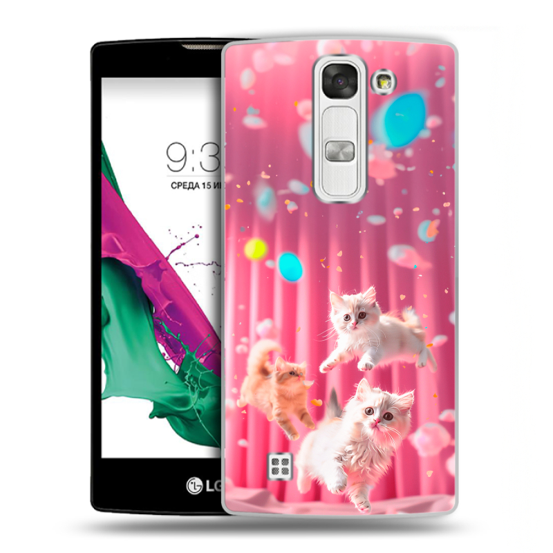 Силиконовый чехол на LG G4c с принтом милые котики Силиконовый чехол на LG G4c с принтом милые котики