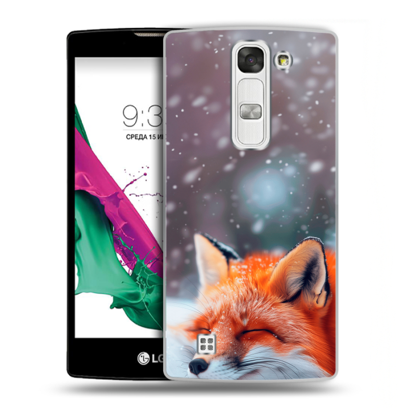 Силиконовый чехол на LG G4c с принтом лиса Силиконовый чехол на LG G4c с принтом лиса