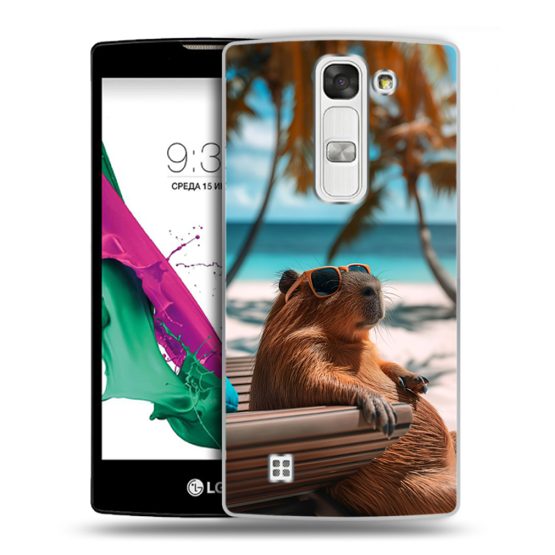 Силиконовый чехол на LG G4c с принтом Капибара Силиконовый чехол на LG G4c с принтом Капибара
