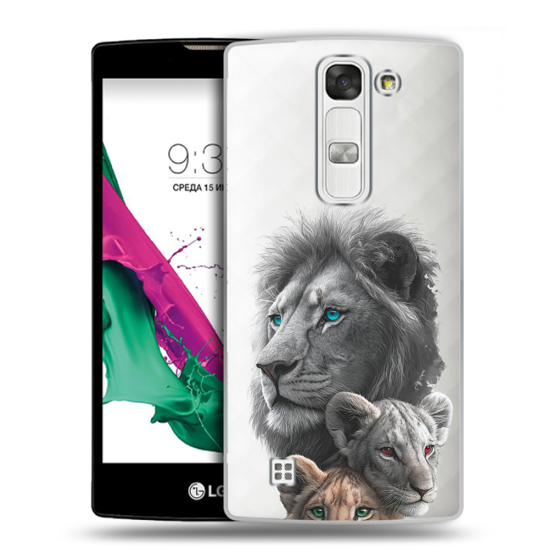 Силиконовый чехол на LG G4c с принтом Львы Силиконовый чехол на LG G4c с принтом Львы