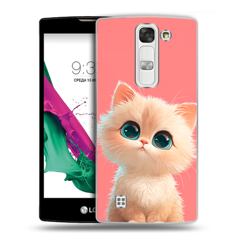 Силиконовый чехол на LG G4c с принтом Розовый котенок Силиконовый чехол на LG G4c с принтом Розовый котенок