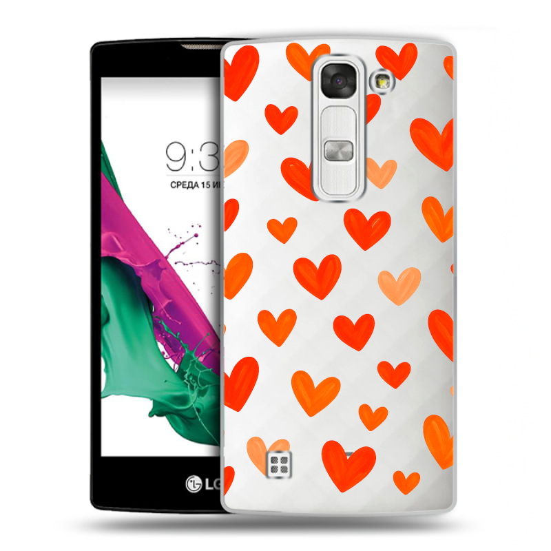 Силиконовый чехол на LG G4c с принтом Сердечки Силиконовый чехол на LG G4c с принтом Сердечки