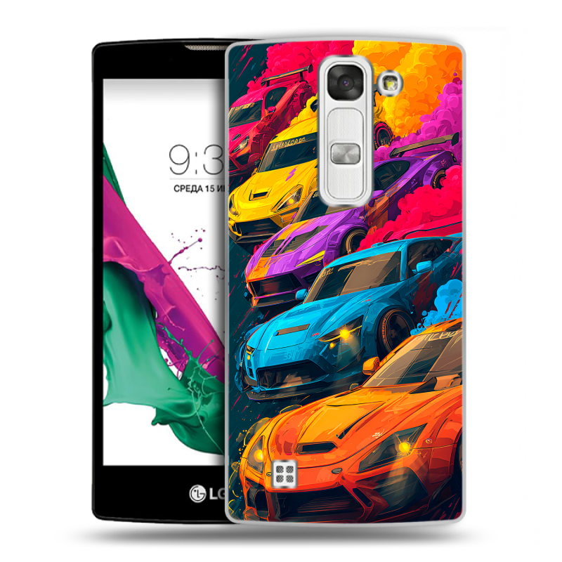 Силиконовый чехол на LG G4c с принтом Тачки Силиконовый чехол на LG G4c с принтом Тачки