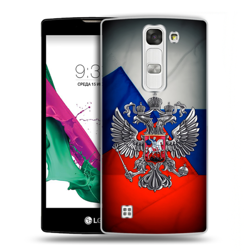Силиконовый чехол на LG G4c с принтом Флаг России Силиконовый чехол на LG G4c с принтом Флаг России