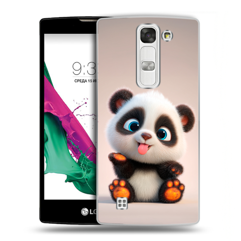 Силиконовый чехол на LG G4c с принтом милая панда Силиконовый чехол на LG G4c с принтом милая панда