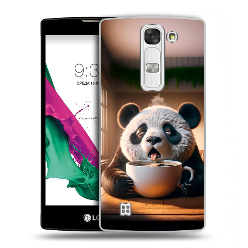 Силиконовый чехол на LG G4c с принтом смешная панда Силиконовый чехол на LG G4c с принтом смешная панда