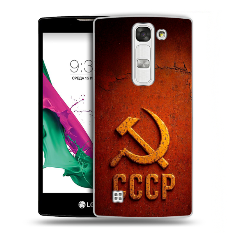 Силиконовый чехол на LG G4c с принтом Флаг Герб СССР Силиконовый чехол на LG G4c с принтом Флаг Герб СССР