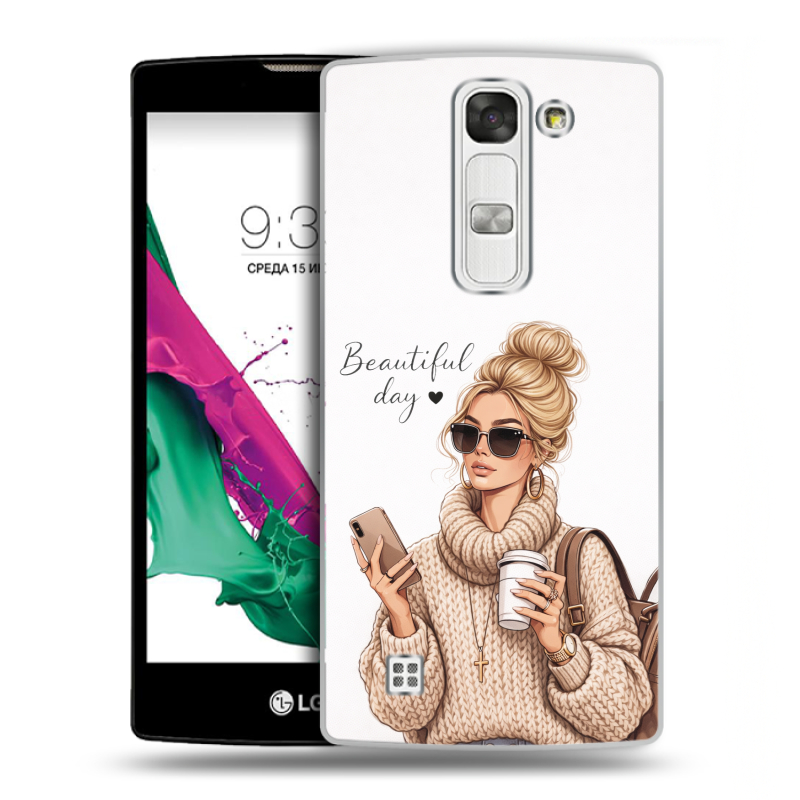 Силиконовый чехол на LG G4c с принтом женский Силиконовый чехол на LG G4c с принтом женский