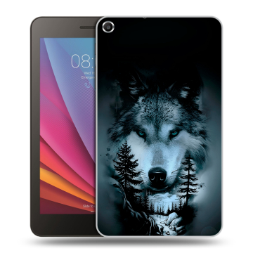 Силиконовый чехол на планшета Huawei MediaPad T1 7.0 с принтом Лесной волк Силиконовый чехол на планшета Huawei MediaPad T1 7.0 с принтом Лесной волк