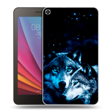 Силиконовый чехол на Huawei MediaPad T1 7.0 с принтом Волки