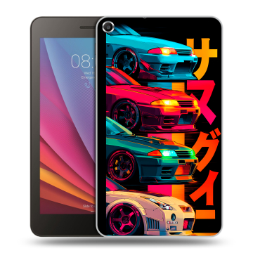 Силиконовый чехол на Huawei MediaPad T1 7.0 с принтом Гоночные машины