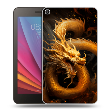 Силиконовый чехол на Huawei MediaPad T1 7.0 с принтом Золотой дракон
