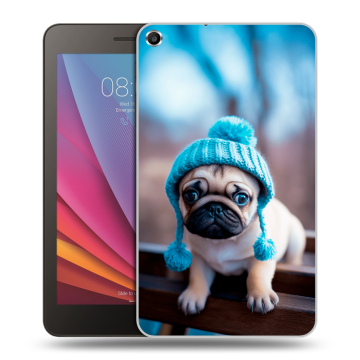 Силиконовый чехол на Huawei MediaPad T1 7.0 с принтом Мопс в шапке