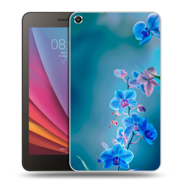 Силиконовый чехол на Huawei MediaPad T1 7.0 с принтом Голубые цветы