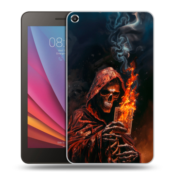 Силиконовый чехол на Huawei MediaPad T1 7.0 с принтом Скелет и карты