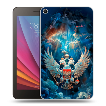 Силиконовый чехол на Huawei MediaPad T1 7.0 с принтом Герб флаг России