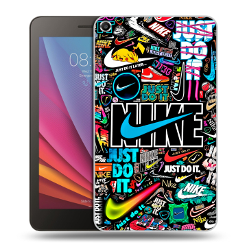 Силиконовый чехол на Huawei MediaPad T1 7.0 с принтом найк nike черный