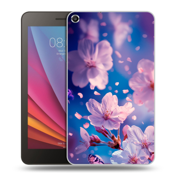 Силиконовый чехол на Huawei MediaPad T1 7.0 с принтом цветы бабочки
