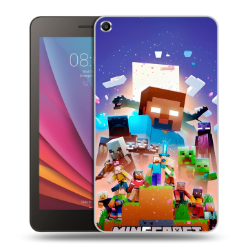 Силиконовый чехол на Huawei MediaPad T1 7.0 с принтом Майнкрафт Minecraft
