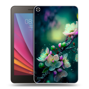 Силиконовый чехол на Huawei MediaPad T1 7.0 с принтом Цветы и мрамор Силиконовый чехол на Huawei MediaPad T1 7.0 с принтом Цветы и мрамор