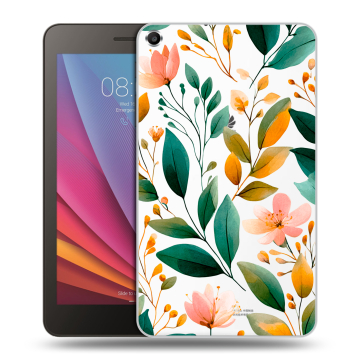 Силиконовый чехол на Huawei MediaPad T1 7.0 с принтом Цветы паттерн Силиконовый чехол на Huawei MediaPad T1 7.0 с принтом Цветы паттерн
