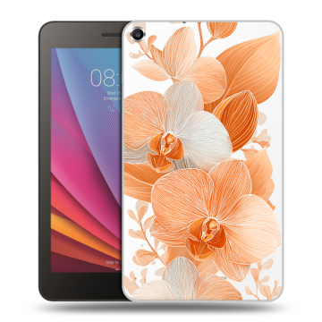 Силиконовый чехол на Huawei MediaPad T1 7.0 с принтом Бежевые цветы Силиконовый чехол на Huawei MediaPad T1 7.0 с принтом Бежевые цветы
