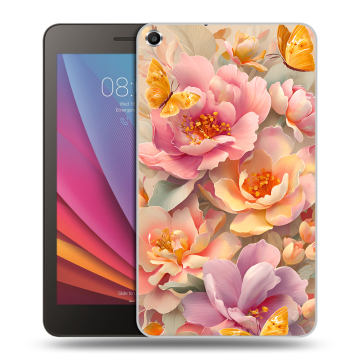 Силиконовый чехол на Huawei MediaPad T1 7.0 с принтом Цветы и бабочки Силиконовый чехол на Huawei MediaPad T1 7.0 с принтом Цветы и бабочки