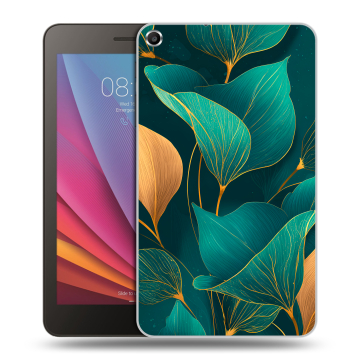 Силиконовый чехол на Huawei MediaPad T1 7.0 с принтом Листья и золото Силиконовый чехол на Huawei MediaPad T1 7.0 с принтом Листья и золото