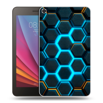 Силиконовый чехол на Huawei MediaPad T1 7.0 с принтом Неоновые соты Силиконовый чехол на Huawei MediaPad T1 7.0 с принтом Неоновые соты