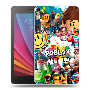 Силиконовый чехол на Huawei MediaPad T1 7.0 с принтом Roblox Роблокс