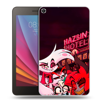 Силиконовый чехол на Huawei MediaPad T1 7.0 с принтом Hazbin Hotel Отель Хазбин