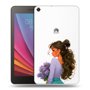Силиконовый чехол на Huawei MediaPad T1 7.0 с принтом девушка цветы Силиконовый чехол на Huawei MediaPad T1 7.0 с принтом девушка цветы
