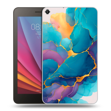 Силиконовый чехол на Huawei MediaPad T1 7.0 с принтом Мрамор блестки Силиконовый чехол на Huawei MediaPad T1 7.0 с принтом Мрамор блестки