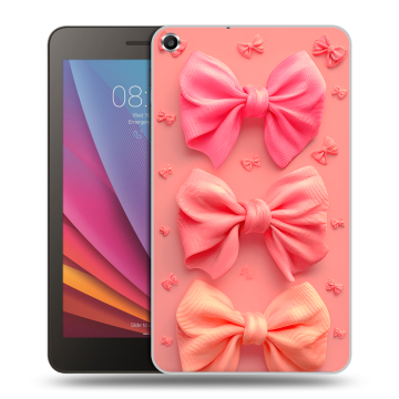 Силиконовый чехол на Huawei MediaPad T1 7.0 с принтом Розовые бантики